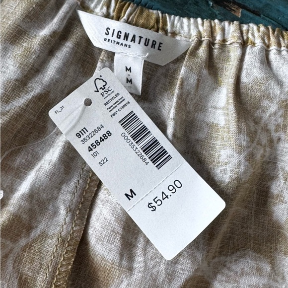 Reitman's Floral Linen Blend Cropped Blouse Size Medium NWT Brand New - Picture 5 of 6